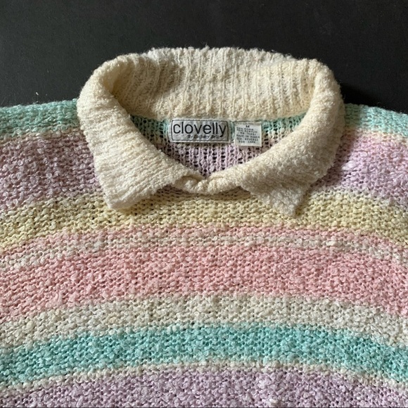 v i n t a g e :: Dreamy Pastel Striped Slouchy Knit Sweater - Picture 8 of 15